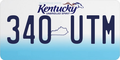 KY license plate 340UTM