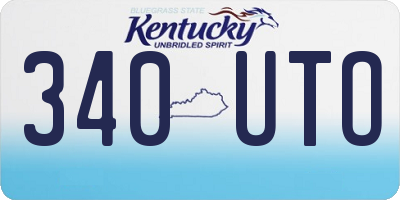 KY license plate 340UTO