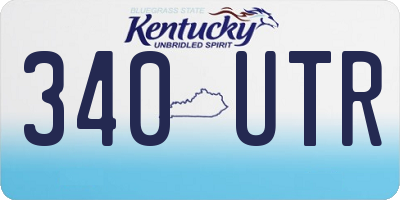 KY license plate 340UTR