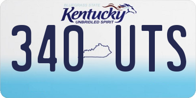 KY license plate 340UTS