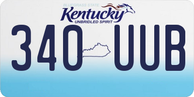 KY license plate 340UUB