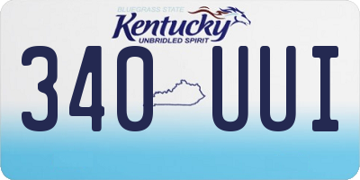 KY license plate 340UUI