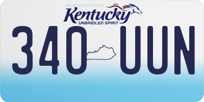 KY license plate 340UUN