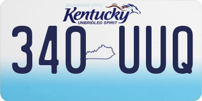 KY license plate 340UUQ