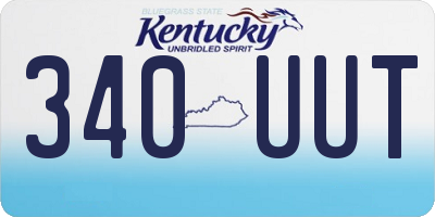 KY license plate 340UUT