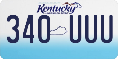 KY license plate 340UUU