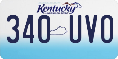 KY license plate 340UVO