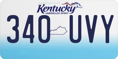 KY license plate 340UVY