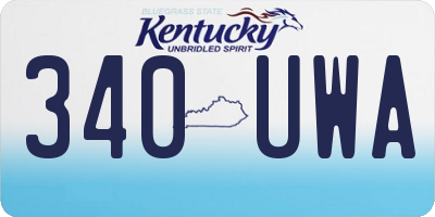 KY license plate 340UWA
