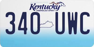 KY license plate 340UWC