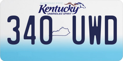 KY license plate 340UWD