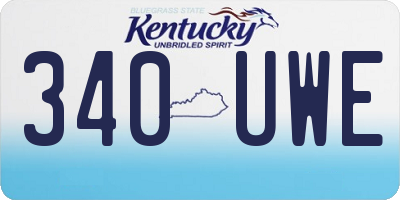 KY license plate 340UWE
