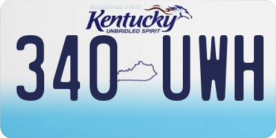 KY license plate 340UWH