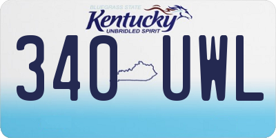 KY license plate 340UWL