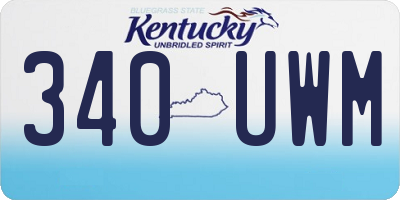 KY license plate 340UWM