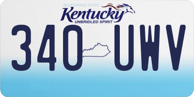 KY license plate 340UWV
