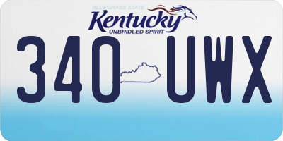KY license plate 340UWX