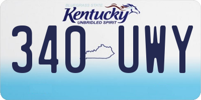KY license plate 340UWY