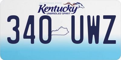 KY license plate 340UWZ