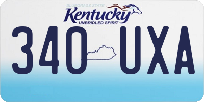 KY license plate 340UXA