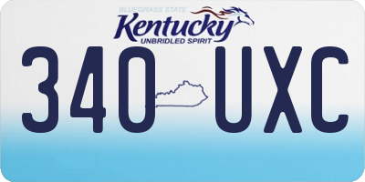 KY license plate 340UXC