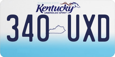 KY license plate 340UXD