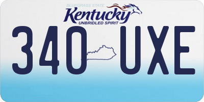 KY license plate 340UXE