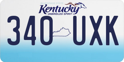 KY license plate 340UXK