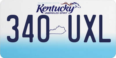 KY license plate 340UXL