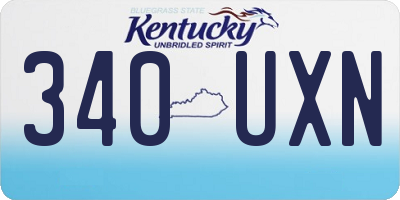 KY license plate 340UXN