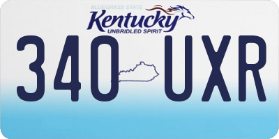 KY license plate 340UXR