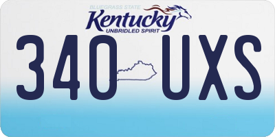 KY license plate 340UXS