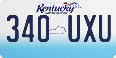 KY license plate 340UXU