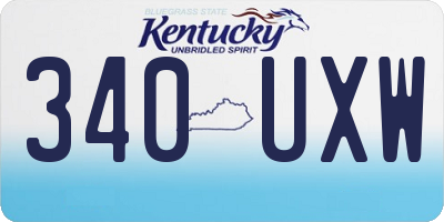 KY license plate 340UXW