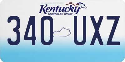 KY license plate 340UXZ