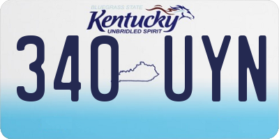 KY license plate 340UYN