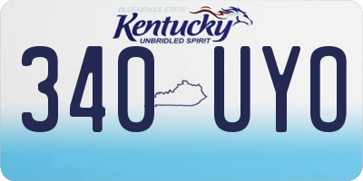 KY license plate 340UYO