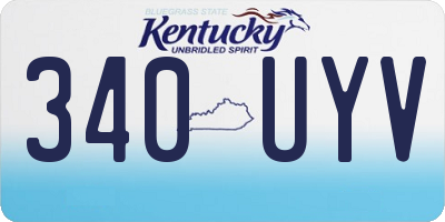 KY license plate 340UYV
