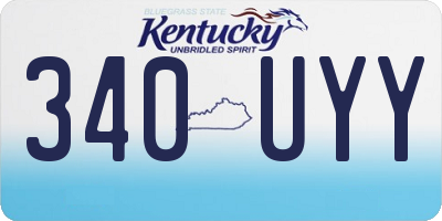 KY license plate 340UYY