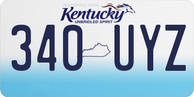 KY license plate 340UYZ