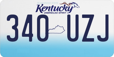 KY license plate 340UZJ