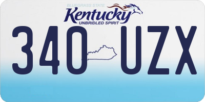 KY license plate 340UZX