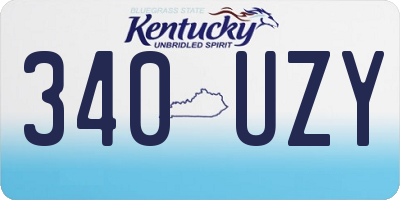 KY license plate 340UZY