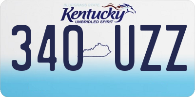 KY license plate 340UZZ