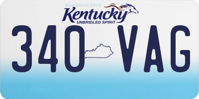 KY license plate 340VAG