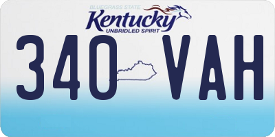 KY license plate 340VAH
