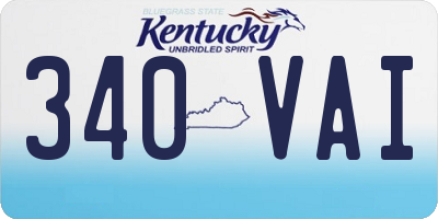 KY license plate 340VAI