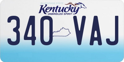 KY license plate 340VAJ