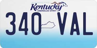 KY license plate 340VAL