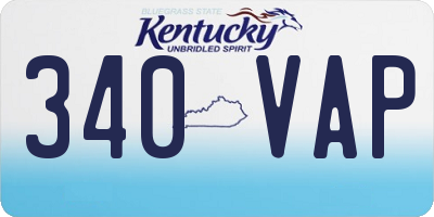 KY license plate 340VAP